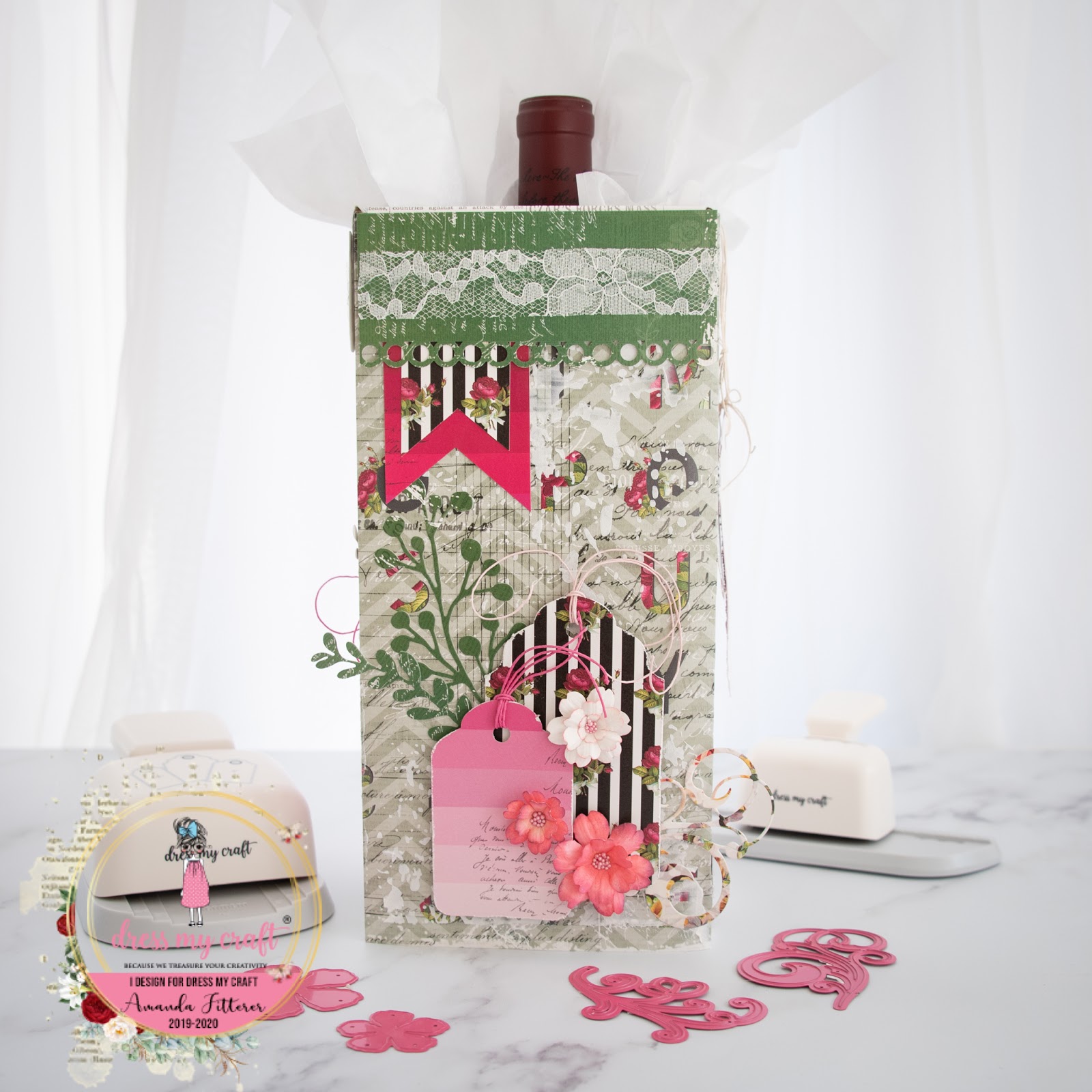 Dress My Craft Wine Bottle Gift Box