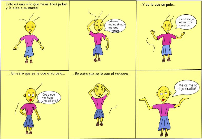 El comic el arte narrativo, secuencial y gráfico. GAG DE HUMOR LA NIÑA.