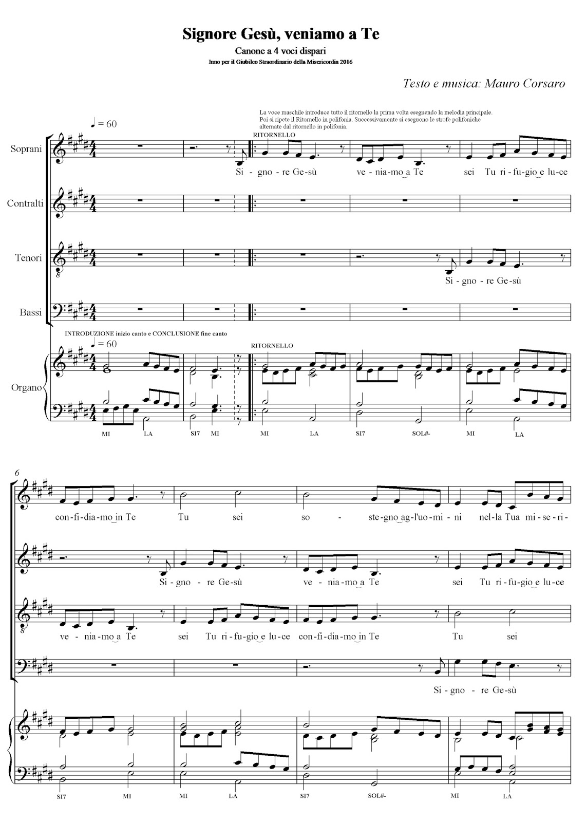 Musica Sacra di Mauro Corsaro Signore