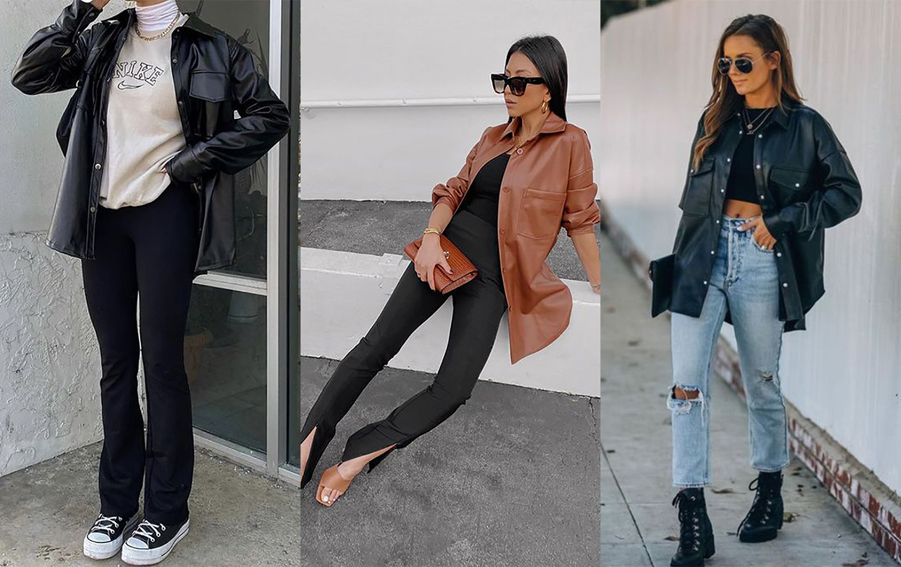 shaket, how to style, shirt, jacket, inspo, outfit, leather, pelle