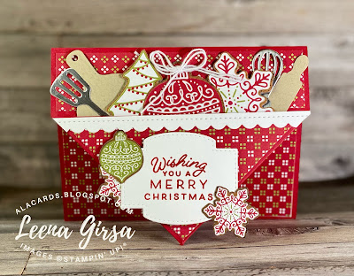 gingerbread & peppermint stampin up fun fold pocket card