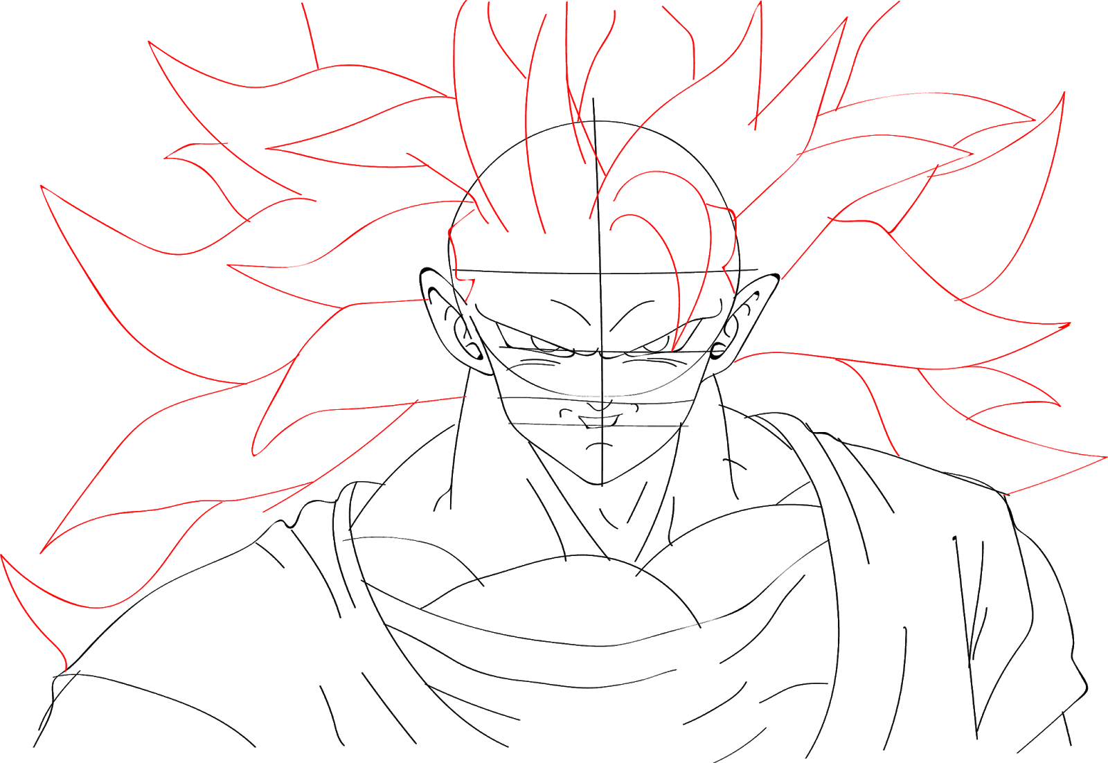 COMO DESENHAR GOKU SUPER SAYAJIN 3