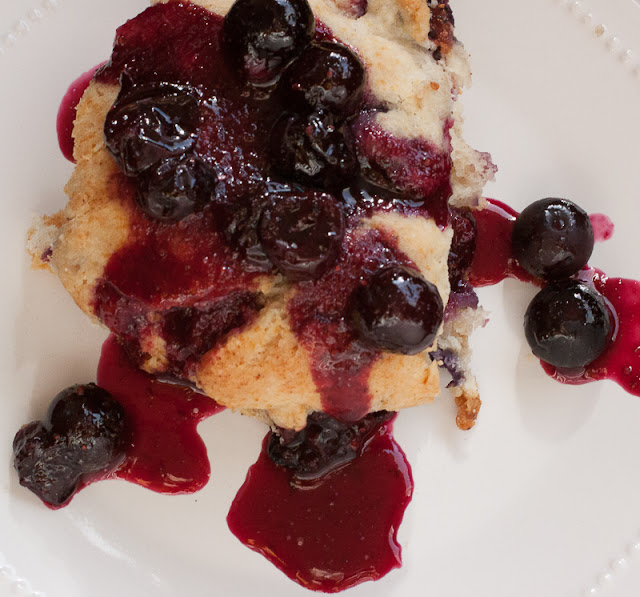 Seattle Pastry Girl Blueberry Cream Biscuits with Blueberry Sauce