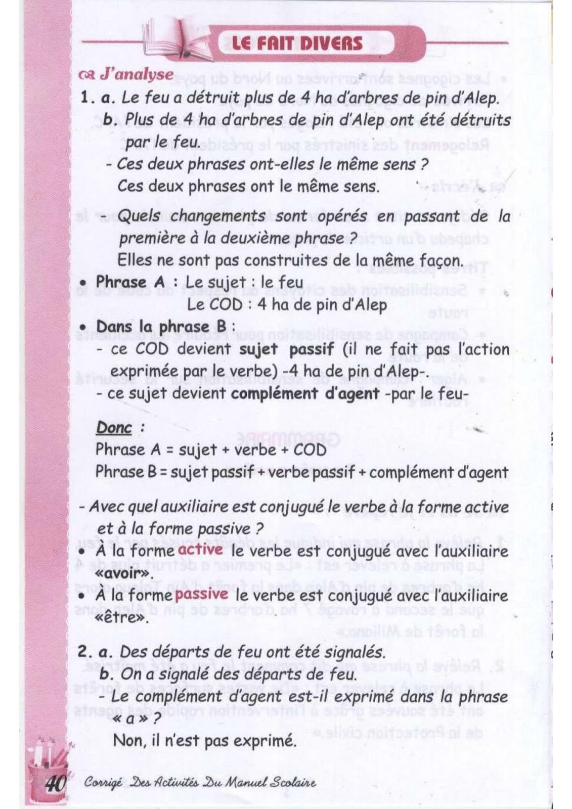 حل تمارين صفحة 39 الفرنسية للسنة الثالثة متوسط - الجيل الثاني