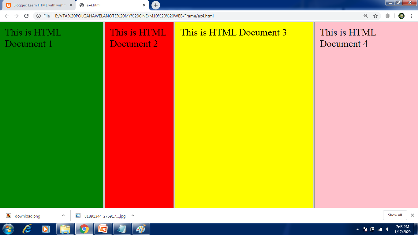 Learn HTML with wishmi: Frame Set EX4