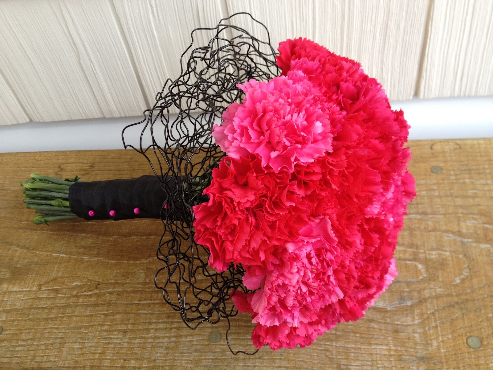Violettas Hot Pink Carnation Bouquet