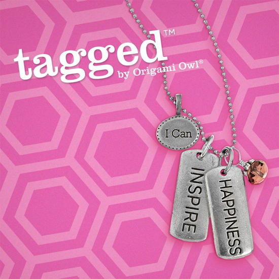 Origami Owl: I Can Inspire Happiness Tagged Necklace - create yours today at StoriedCharms.com