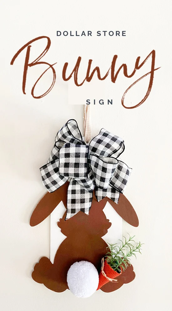 Bunny with bow and Pinterest overlay