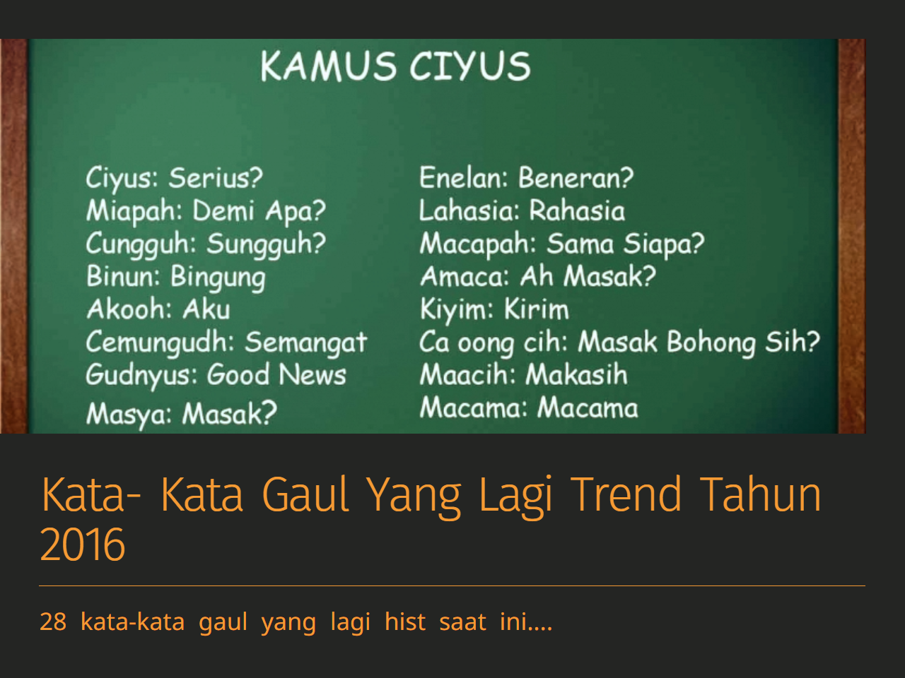 Lihat Kumpulan Kata Bijak Anak Gaul 2019 Eyang Gambar 