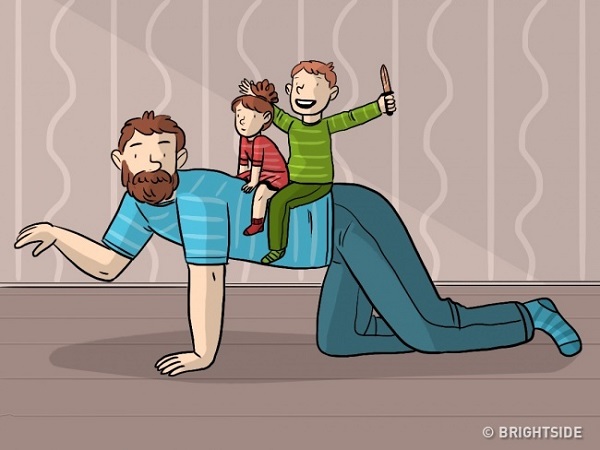 ilustrasi ayah dan anak