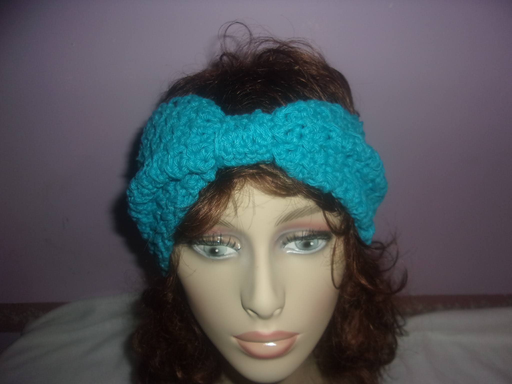 Handmade Crochet Ear Warmer Headband Hot Blue 106