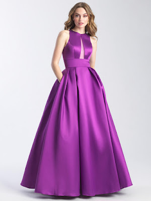 High Neck Prom Dress by Madison James Purple color