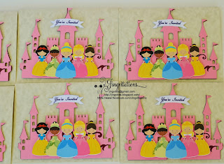 Princess Tiana, Snow_White, Belle, Sleeping_Beauty, Cinderella Castle Birthday Invitaciones Convites