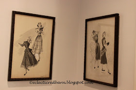 framed vintage dress sketches @eclecticredbarn