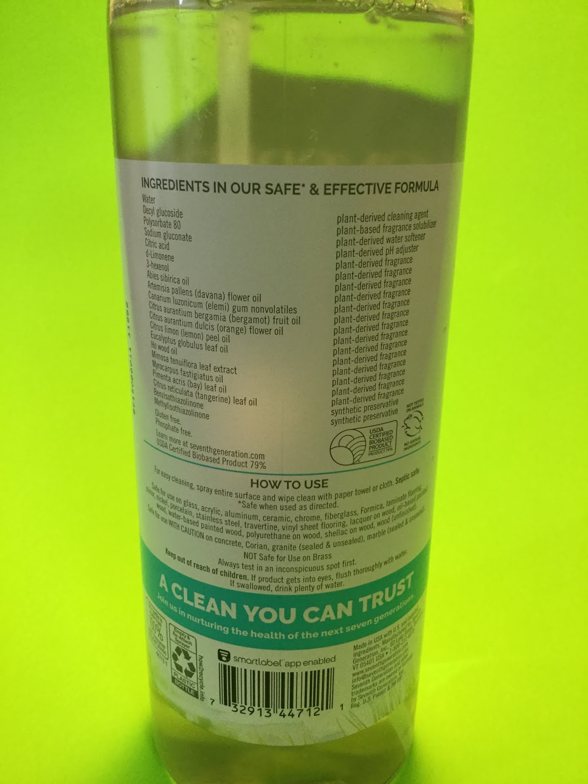 Pnuts and Hair Doo's Seventh Generation Glass Cleaner