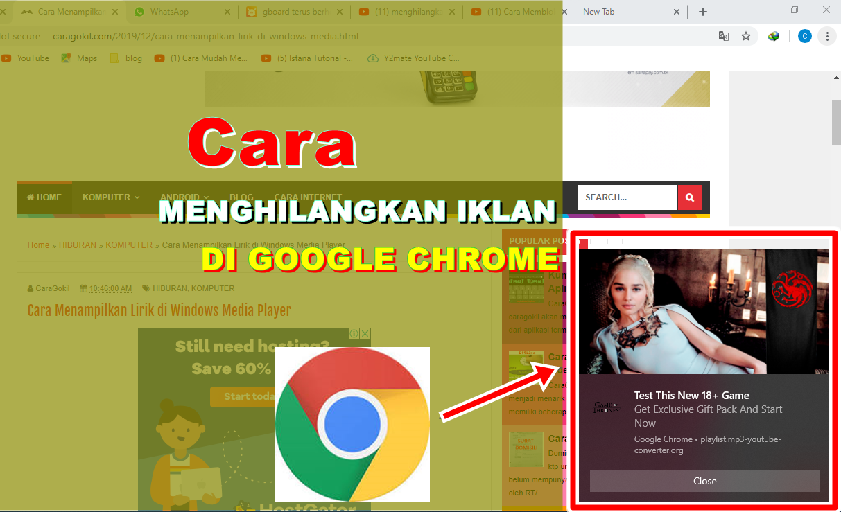 Cara Menghilangkan Iklan Di Google Chrome