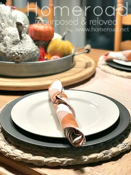 Place setting at Thanksgiving dinner