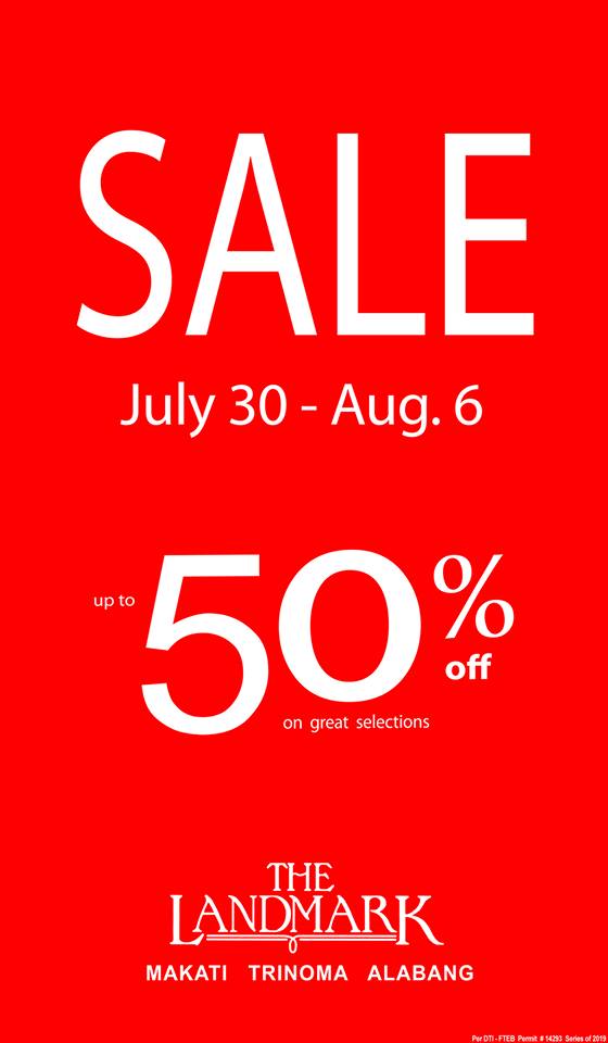 Manila Shopper The Landmark SALE July 30Aug 6 2019
