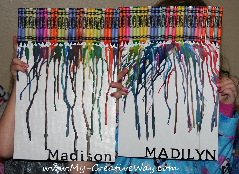 My Creative Way Melted Crayon Art with Kids Names. TIPs to DIY