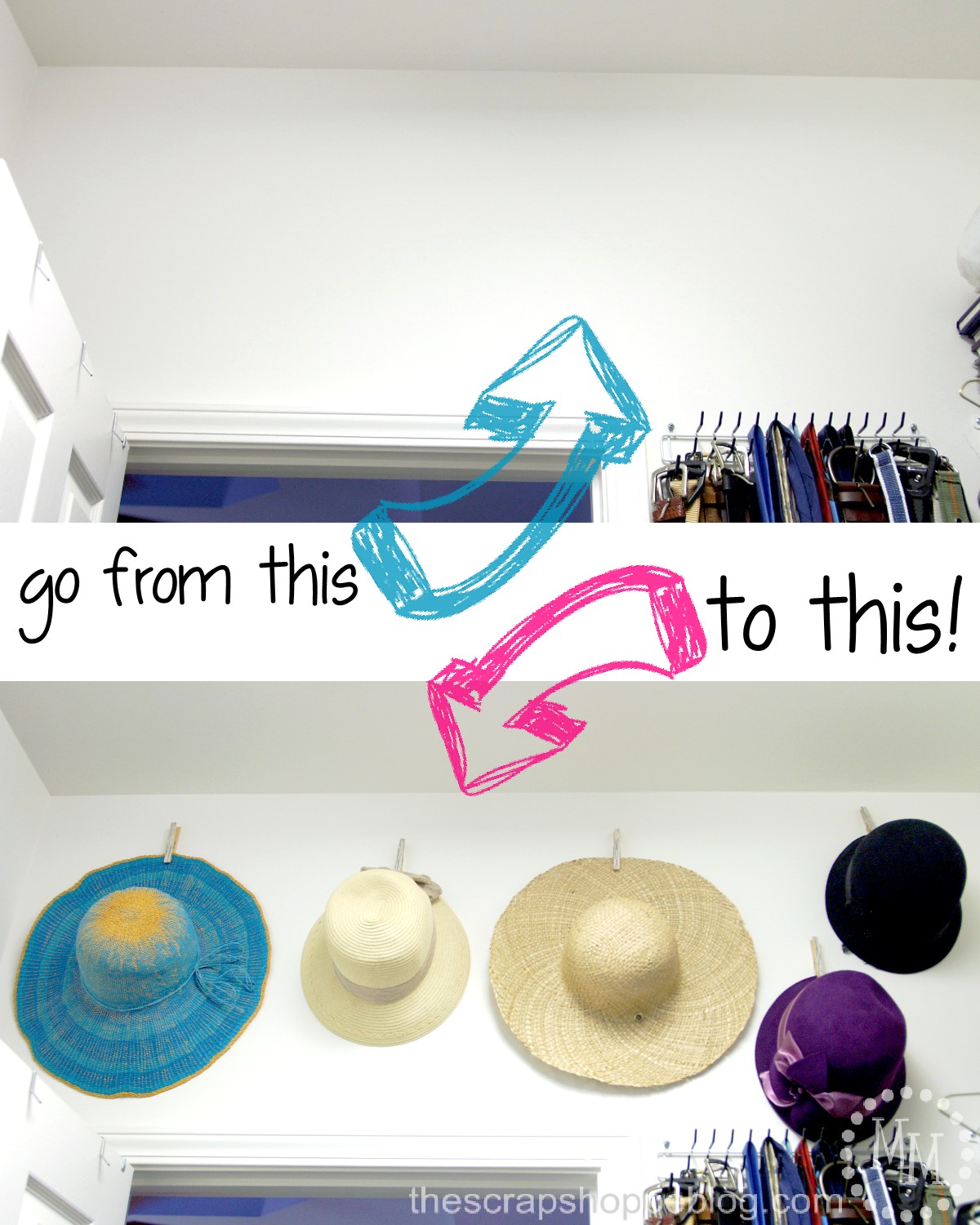 hanging hats in closet