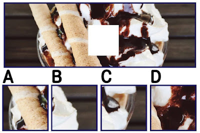 Figure: You put the ‘hot’ in hot fudge sundae! Find the missing square. Figure: You put the ‘hot’ in hot fudge sundae! Find the missing square.