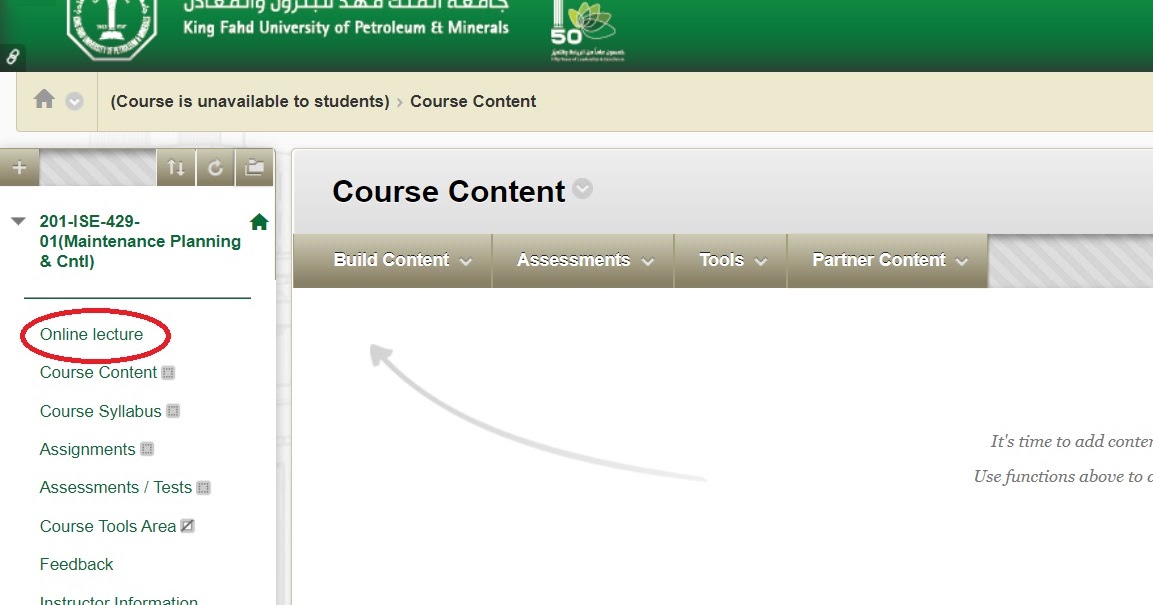 Create a link to blackboard collaborate ultra in your course main page