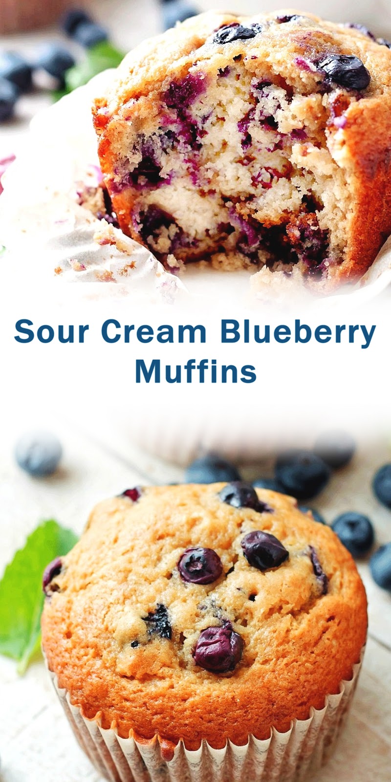 Sour Cream Blueberry Muffins