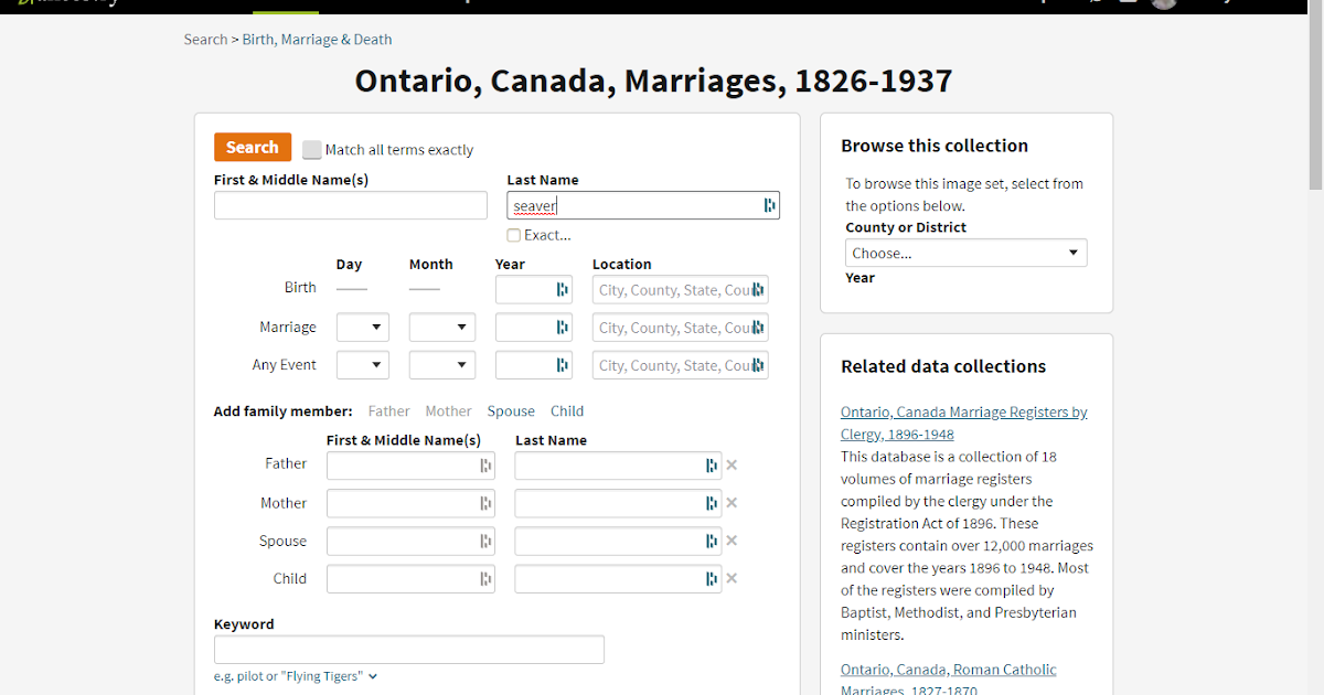 GeneaMusings Tuesday's Tip Research in the Ontario Marriage Records