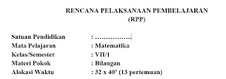 RPP Matematika Kelas 7 Kurikulum 2013 Revisi Terbaru Semester 1 & 2