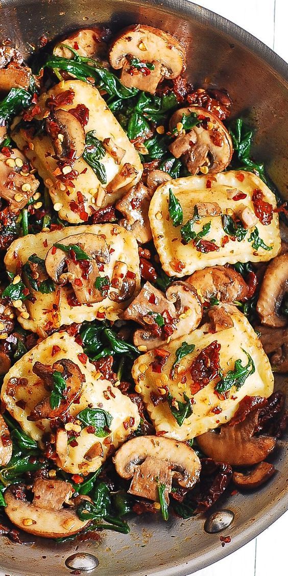 MUSHROOM RAVIOLI WITH SPINACH Carrie Brixey Dessert Recipes