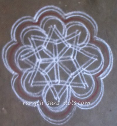 Rangoli - 2 lines kolam