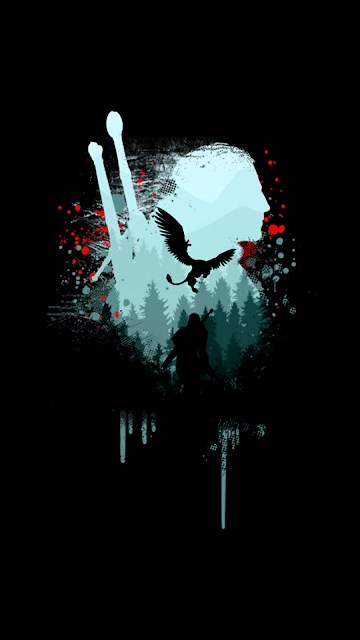 the witcher black wallpaper amoled