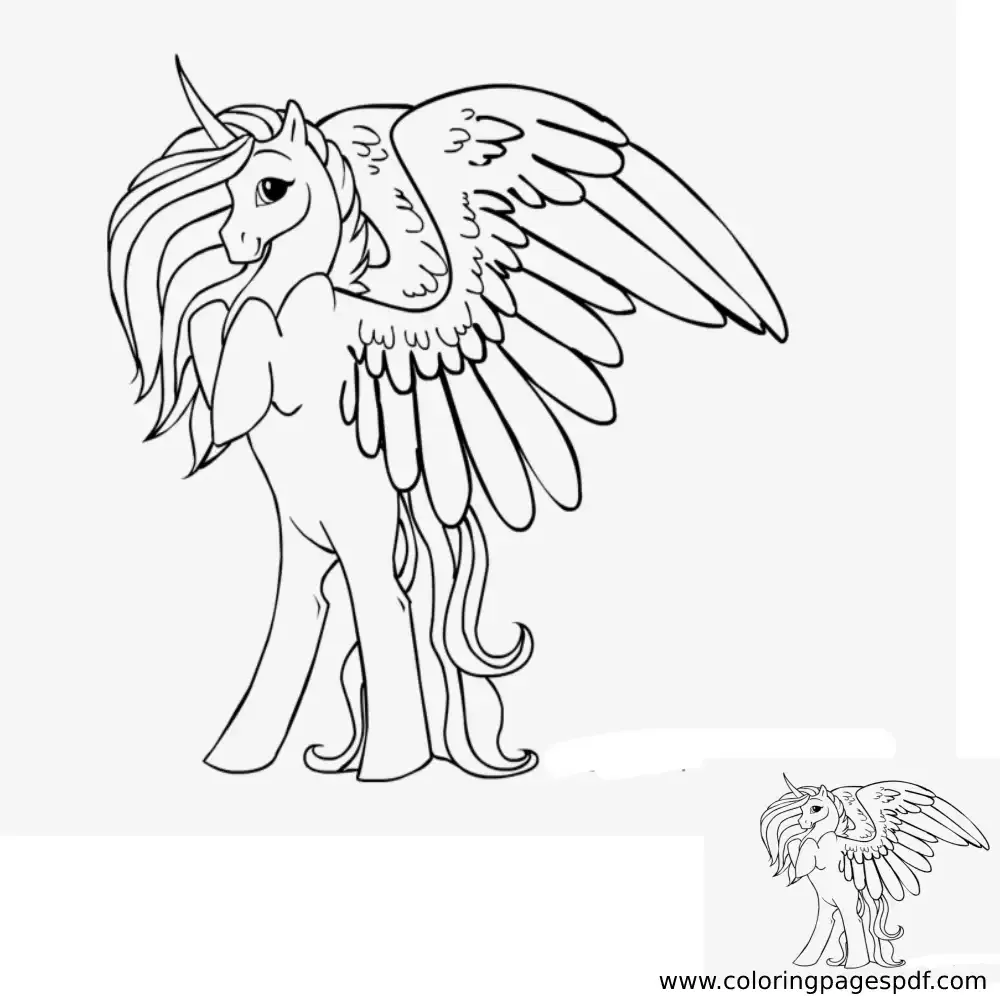 Coloring Page Of A Female Unicorn Rearing