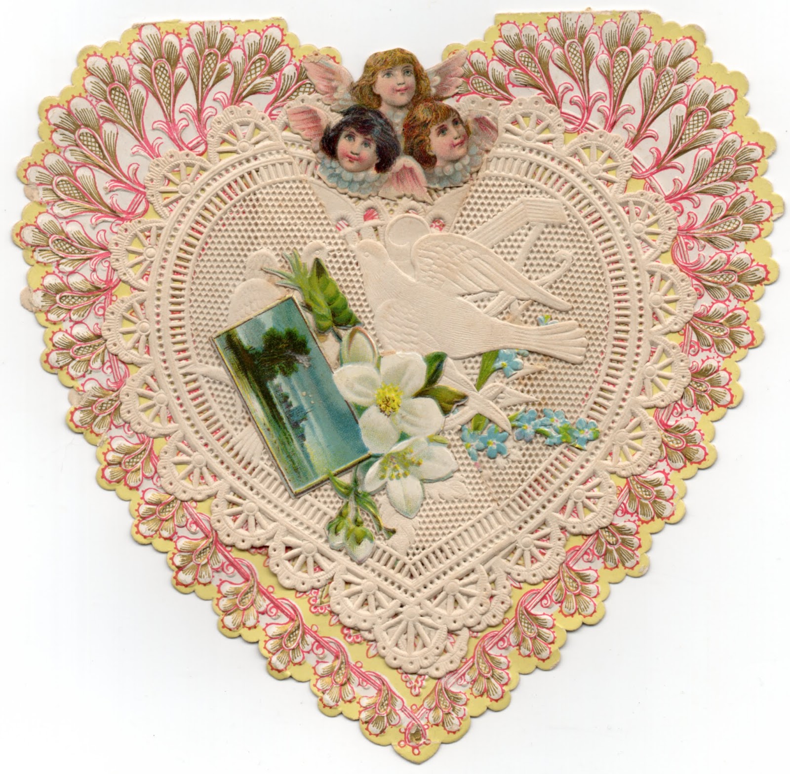 Carte Toppers victorian valentine angelots Shabby Chic/Cardmaking/Papier Craft