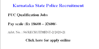 PUC Qualification jobs in Karnataka State Police Department