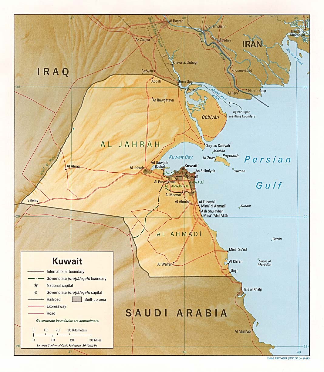 KUWAIT - GEOGRAPHICAL MAPS OF KUWAIT