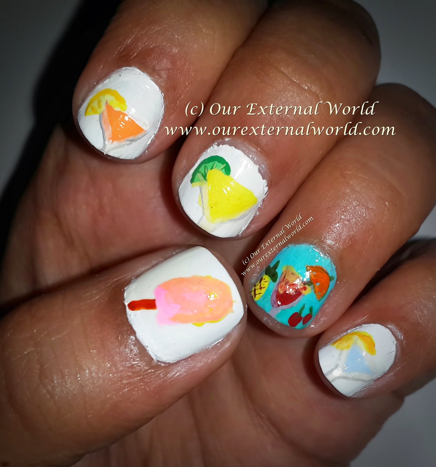 Summer Nail Art Challenge - Chill Me - Ice-cream & Cocktail Nail Art