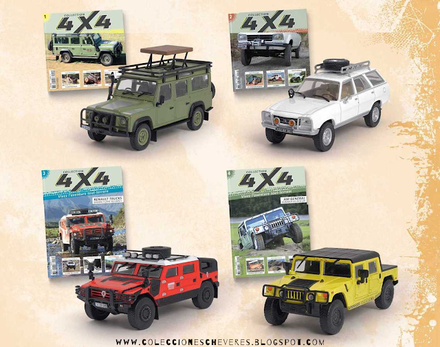 TEST Colección 4 X 4 Vehículos todoterreno 1:43 Hachette Collections Francia