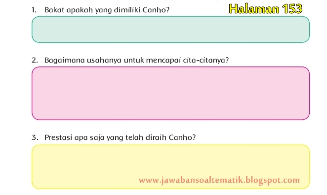 Kunci Jawaban Buku Tematik Tema 6 Kelas 4 Halaman 153, 154, 157 Soal