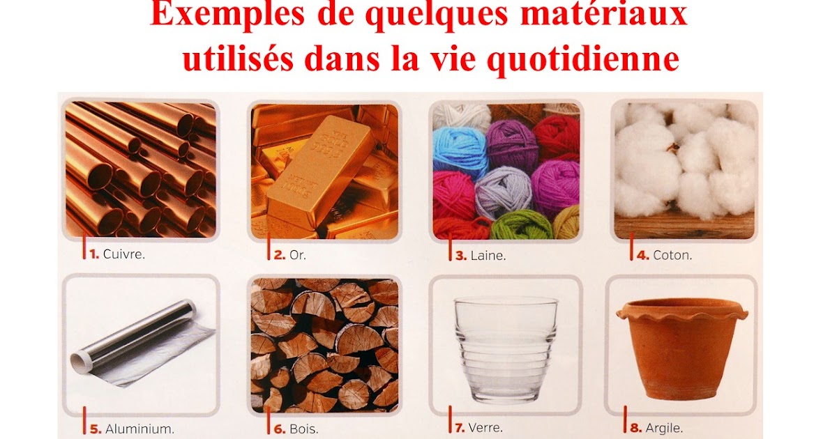 Objets De La Vie Quotidienne Allemand Page De Garde Leçon N° 1 : Exemples de quelques matériaux utilisés dans notre vie
