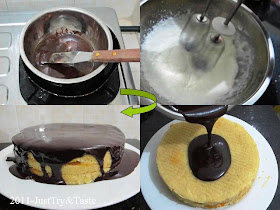 Resep Cake Kukus Lapis Srikaya dengan Coklat Ganache