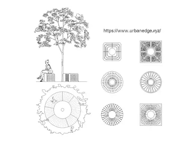 Tree grilles & grates cad blocks download - 5+ dwg drawings