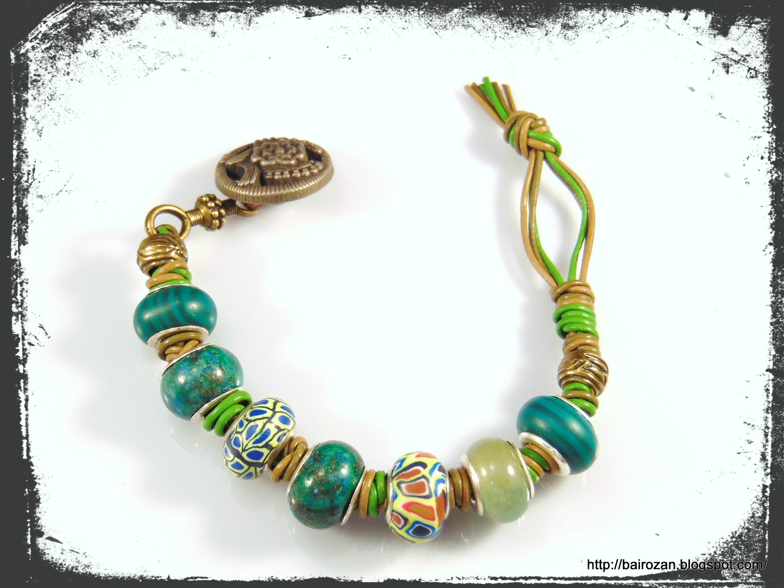 bairozan's blog Гривни с мъниста с широк отвор и кожена корда / Large