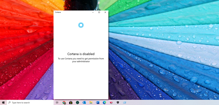 Cortana ถูกปิดใช้งานใน Windows 10: ปัญหาการอนุญาต