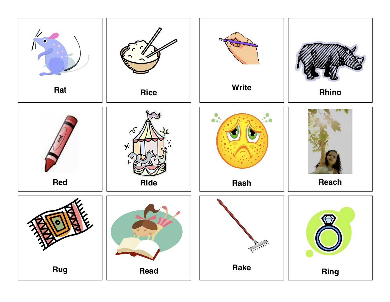 speech therapy words starting with r