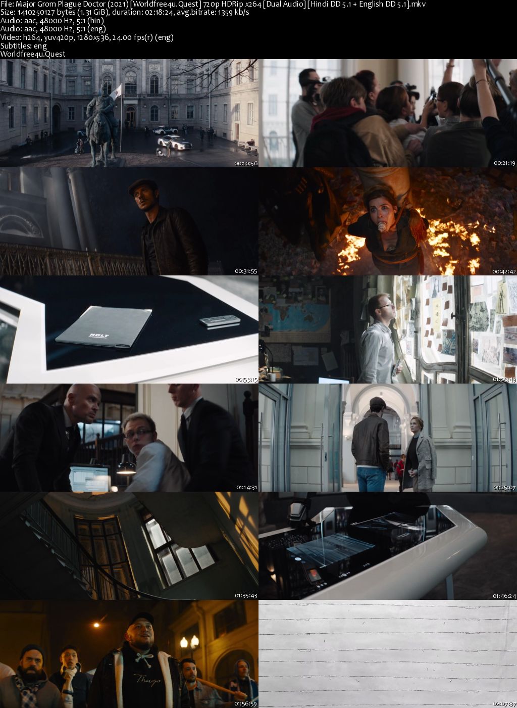 Major Grom: Plague Doctor 2021 HDRip 720p Dual Audio Major Grom: Plague Doctor 2021 HDRip 720p Dual Audio