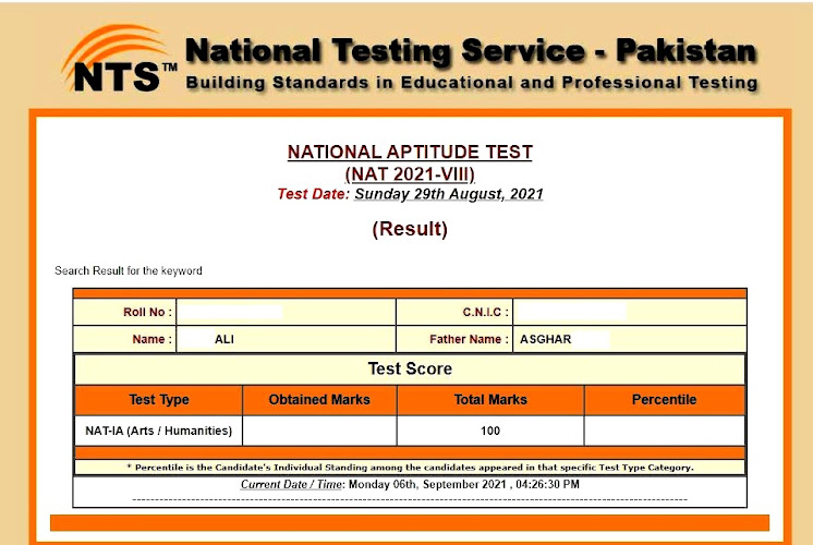 National Aptitude Test Nat Viii Result 20th August 2023