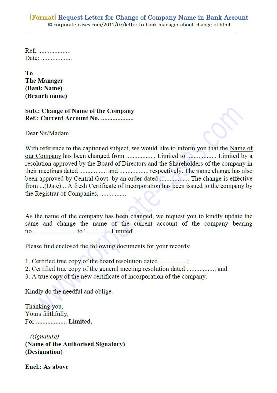 application letter to change name in bank