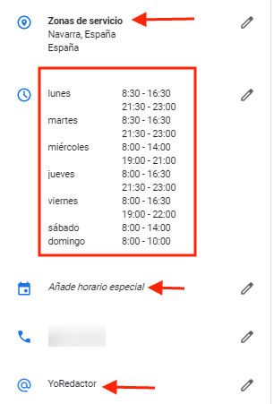 Información Google My Business