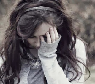 sad girl crying alone